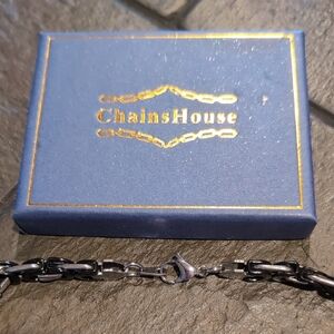 Black and Silver Men's Chain Bracelet